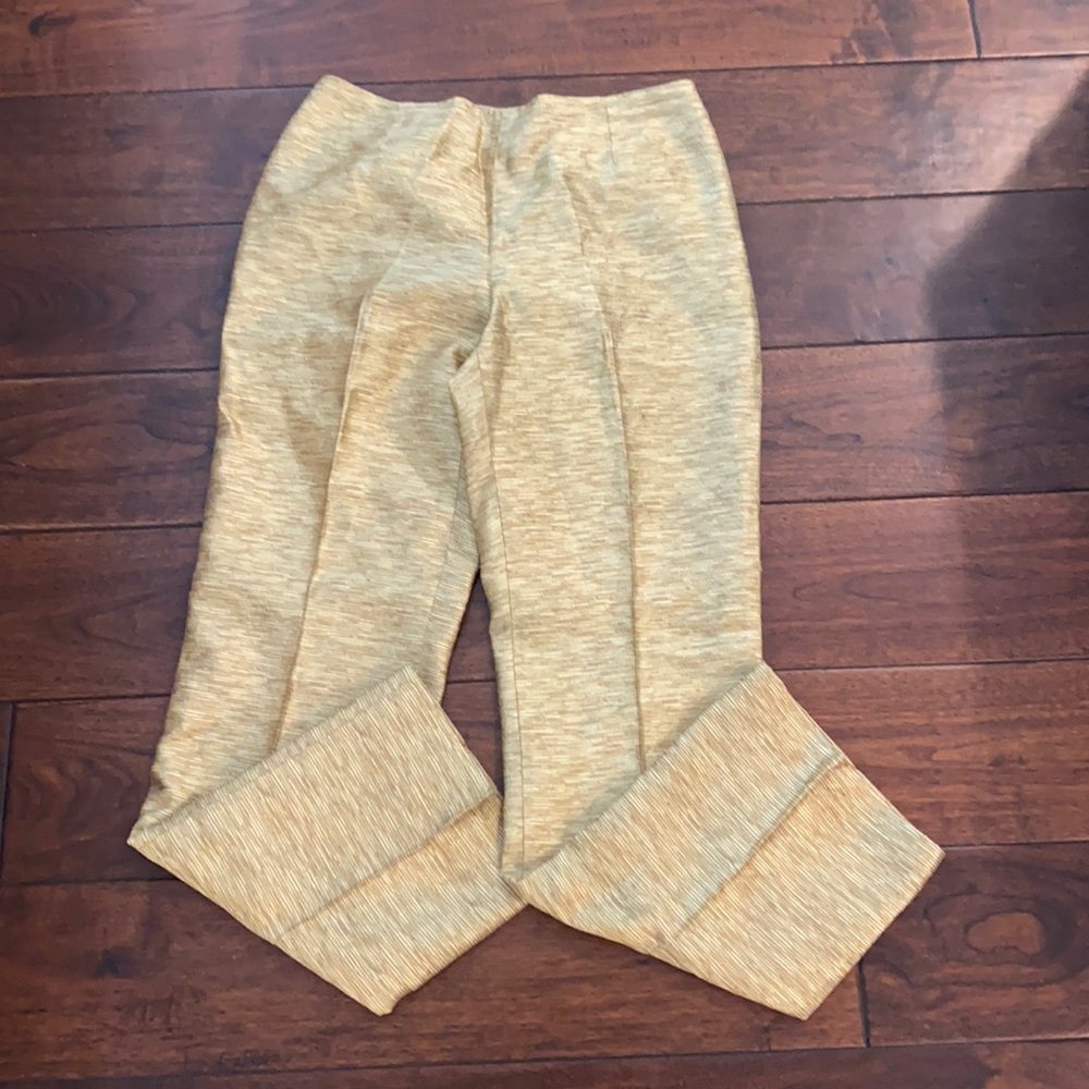 DANA BUCHMAN gold pants size 10